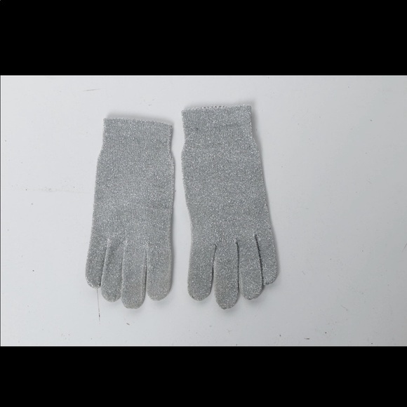 ✨Silver Sparkle Metallic Crop Top w/ Gloves OS - Picture 2 of 8